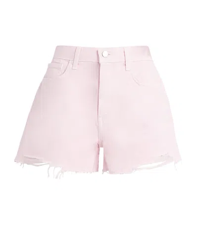 L'agence High-rise Beck Denim Shorts In Pink