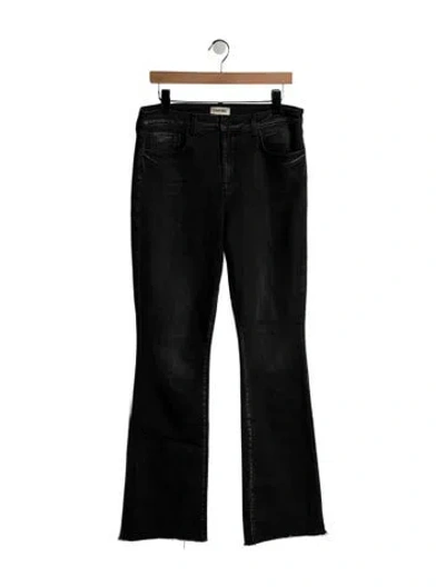 Pre-owned L'agence High-rise Flared Jeans In Black
