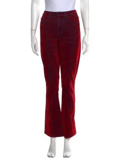 Pre-owned L'agence High-rise Flared Jeans In Blue/red