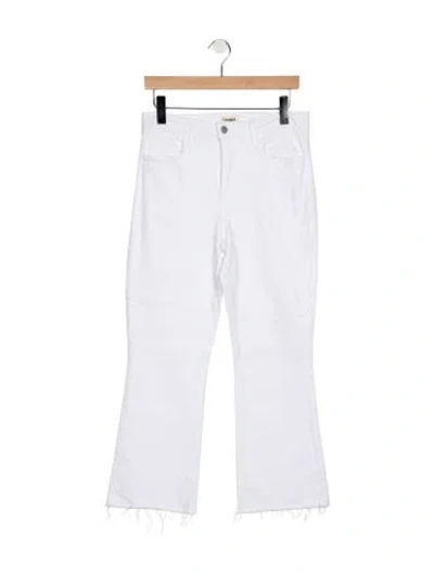 Pre-owned L'agence High-rise Flared Jeans In Blue/white