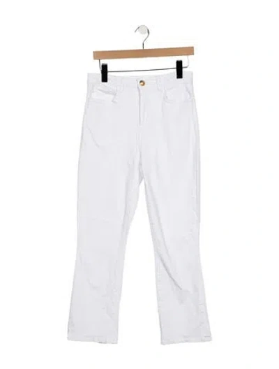 Pre-owned L'agence High-rise Flared Jeans In Blue/white