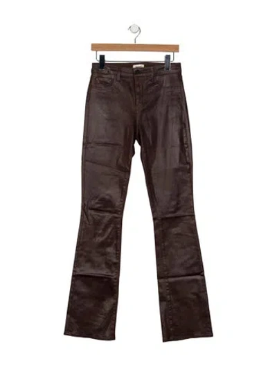 Pre-owned L'agence High-rise Flared Jeans In Brown