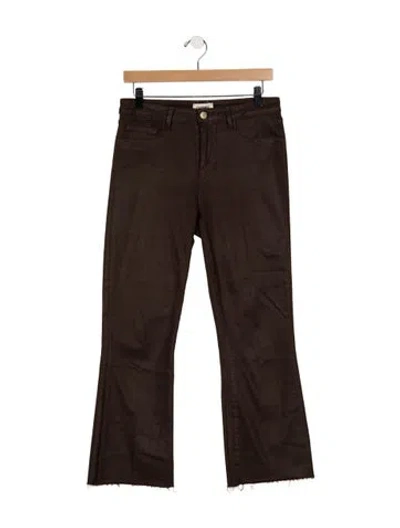 Pre-owned L'agence High-rise Flared Jeans In Brown