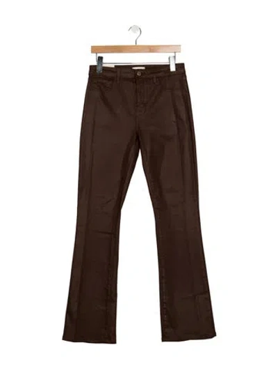 Pre-owned L'agence High-rise Flared Jeans In Brown