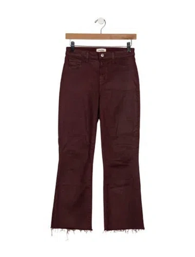 Pre-owned L'agence High-rise Flared Jeans In Burgundy