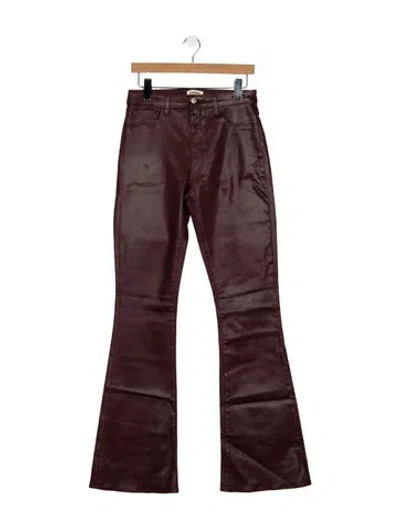 Pre-owned L'agence High-rise Flared Jeans In Burgundy
