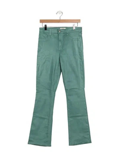 Pre-owned L'agence High-rise Flared Jeans In Green