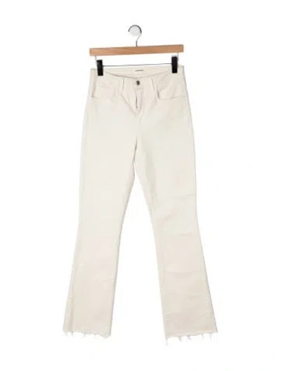 Pre-owned L'agence High-rise Flared Jeans In Neutrals