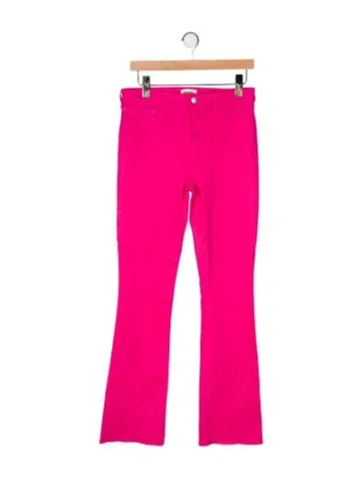 Pre-owned L'agence High-rise Flared Jeans In Pink