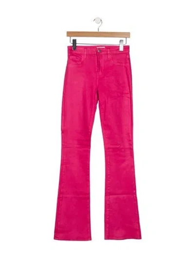 Pre-owned L'agence High-rise Flared Jeans In Pink