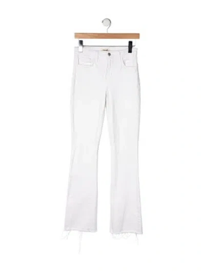 Pre-owned L'agence High-rise Flared Jeans In White