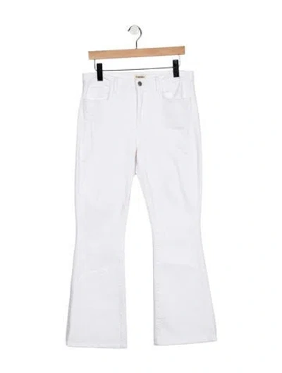 Pre-owned L'agence High-rise Flared Jeans In White