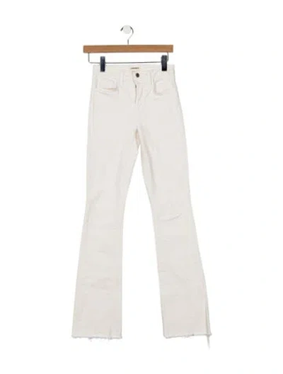 Pre-owned L'agence High-rise Flared Jeans In White