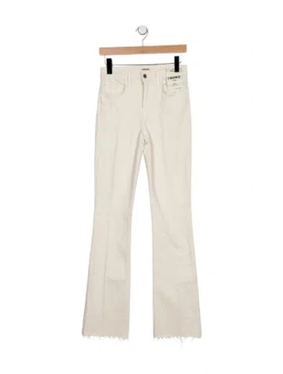 Pre-owned L'agence High-rise Flared Jeans In White