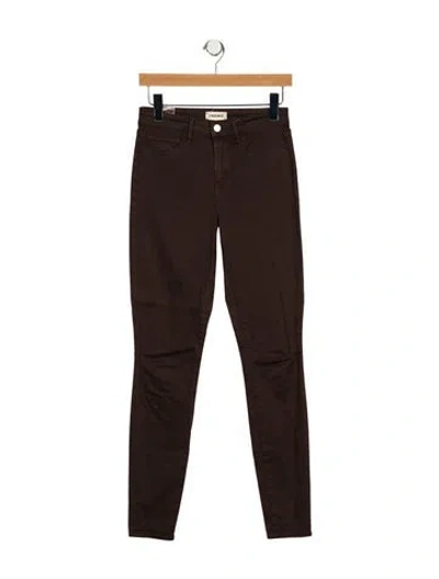 Pre-owned L'agence High-rise Skinny Leg Jeans In Brown