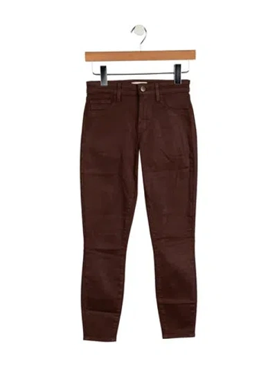 Pre-owned L'agence High-rise Skinny Leg Jeans In Brown