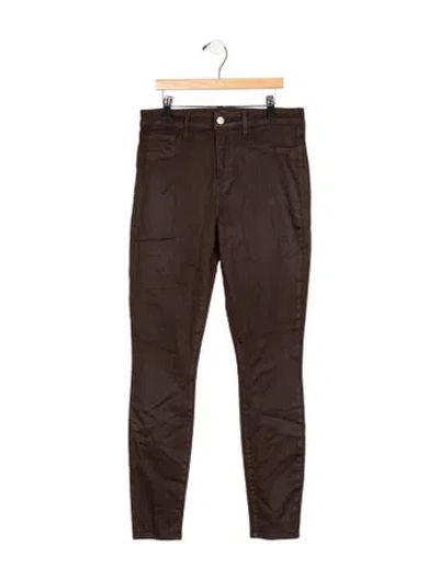 Pre-owned L'agence High-rise Skinny Leg Jeans In Brown