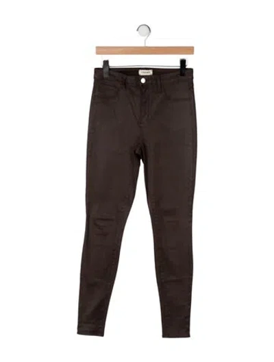 Pre-owned L'agence High-rise Skinny Leg Jeans In Brown