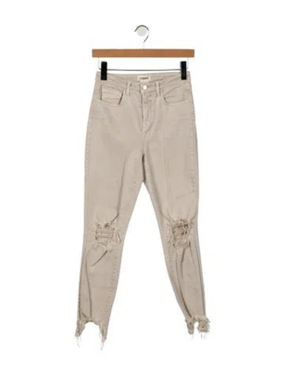 Pre-owned L'agence High-rise Skinny Leg Jeans In Neutral