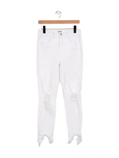 Pre-owned L'agence High-rise Skinny Leg Jeans In White