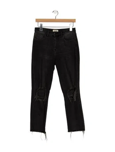 Pre-owned L'agence High-rise Straight Leg Jeans In Black