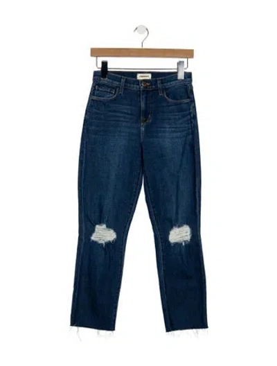 Pre-owned L'agence High-rise Straight Leg Jeans In Blue