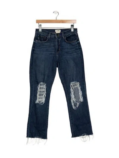 Pre-owned L'agence High-rise Straight Leg Jeans In Blue