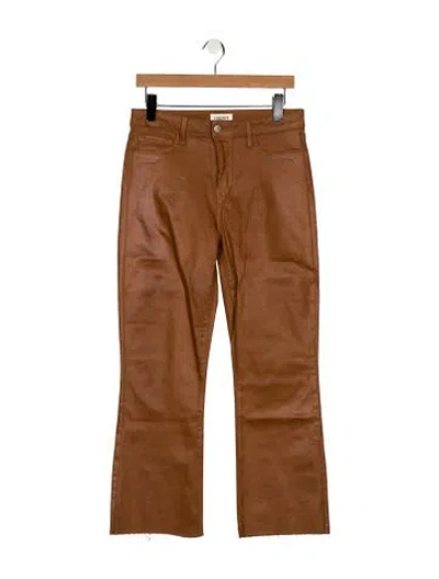 Pre-owned L'agence High-rise Straight Leg Jeans In Brown