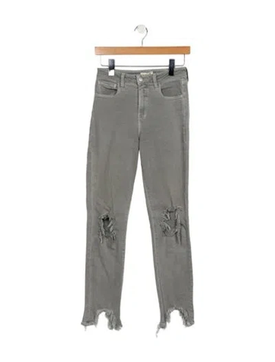 Pre-owned L'agence High-rise Straight Leg Jeans In Gray