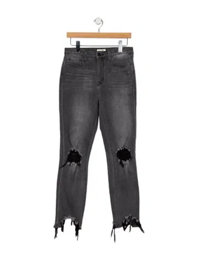 Pre-owned L'agence High-rise Straight Leg Jeans In Gray