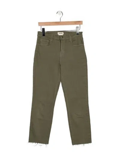Pre-owned L'agence High-rise Straight Leg Jeans In Green