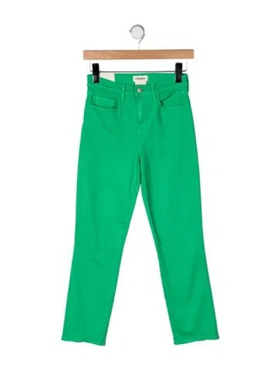 Pre-owned L'agence High-rise Straight Leg Jeans In Green