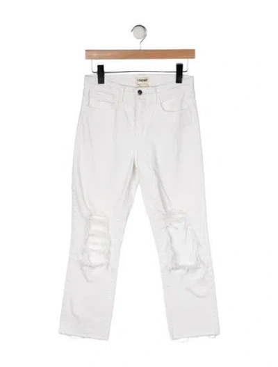 Pre-owned L'agence High-rise Straight Leg Jeans In Neutrals