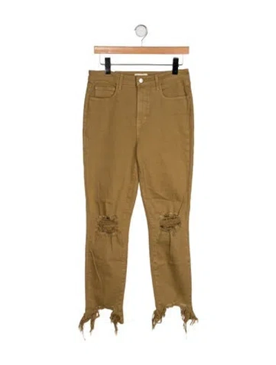 Pre-owned L'agence High-rise Straight Leg Jeans W/ Tags In Neutral