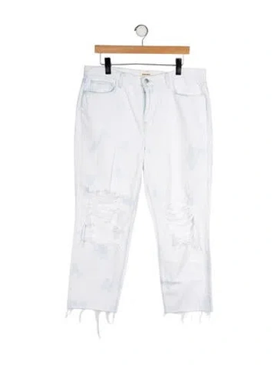 Pre-owned L'agence High-rise Straight Leg Jeans In White