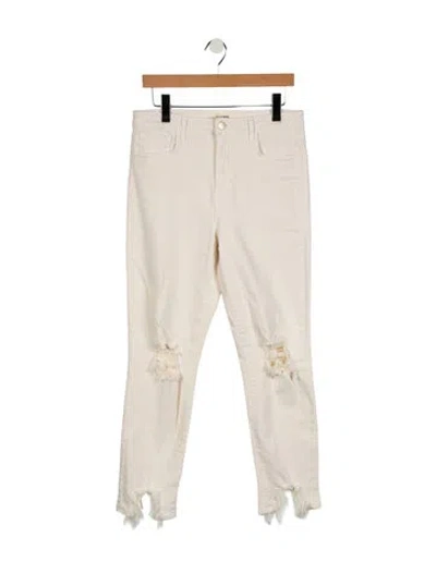 Pre-owned L'agence High-rise Straight Leg Jeans In White