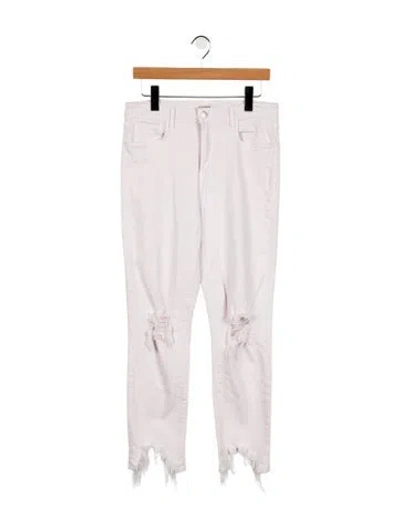 Pre-owned L'agence High-rise Straight Leg Jeans In White