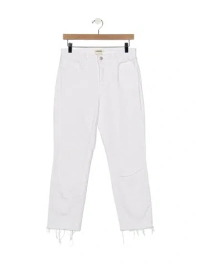 Pre-owned L'agence High-rise Straight Leg Jeans In White
