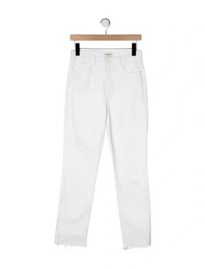 Pre-owned L'agence High-rise Straight Leg Jeans In White