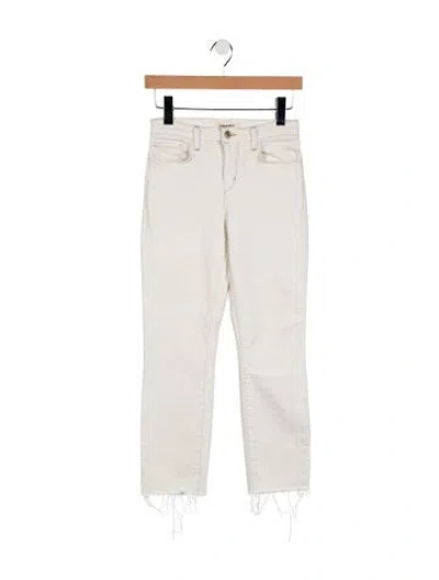 Pre-owned L'agence High-rise Straight Leg Jeans In White