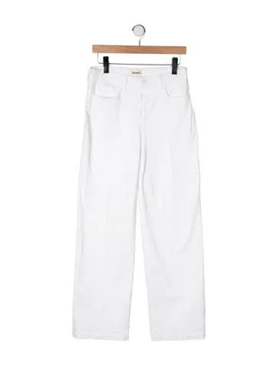 Pre-owned L'agence High-rise Straight Leg Jeans In White