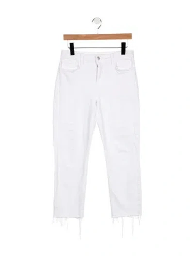 Pre-owned L'agence High-rise Straight Leg Jeans In White