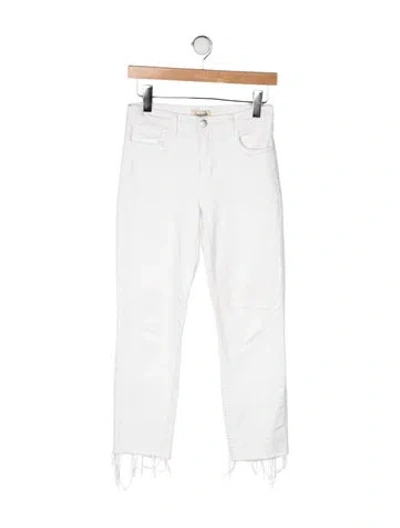 Pre-owned L'agence High-rise Straight Leg Jeans In White