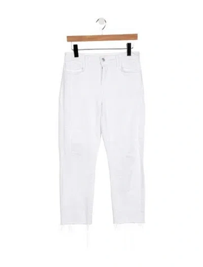 Pre-owned L'agence High-rise Straight Leg Jeans In White