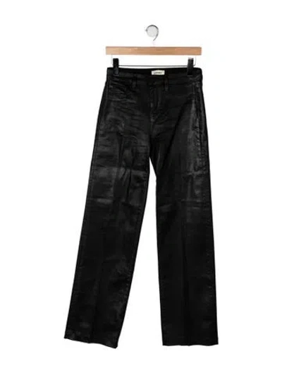 Pre-owned L'agence High-rise Wide Leg Jeans In Black