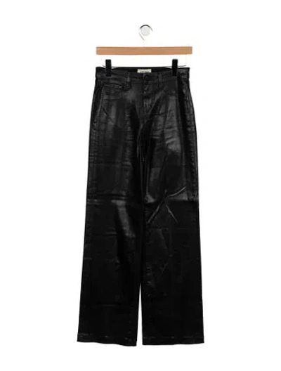 Pre-owned L'agence High-rise Wide Leg Jeans In Black