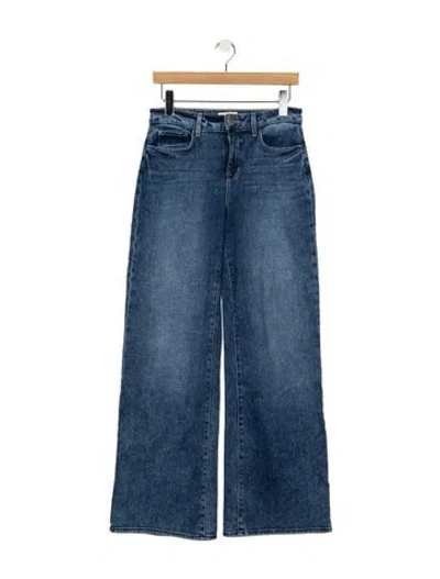 Pre-owned L'agence High-rise Wide Leg Jeans In Blue