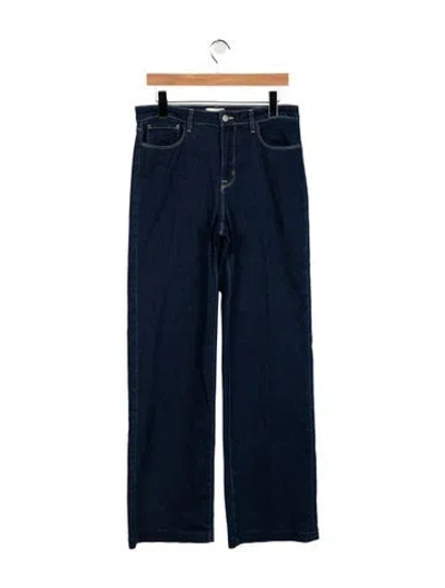 Pre-owned L'agence High-rise Wide Leg Jeans In Blue