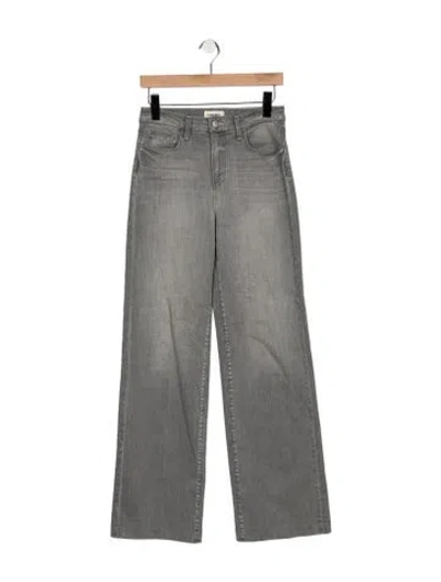 Pre-owned L'agence High-rise Wide Leg Jeans In Gray
