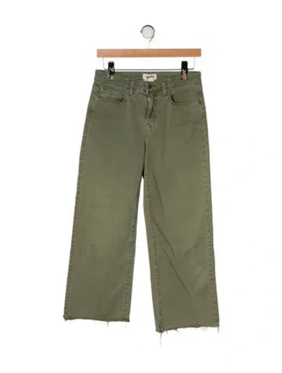Pre-owned L'agence High-rise Wide Leg Jeans In Green